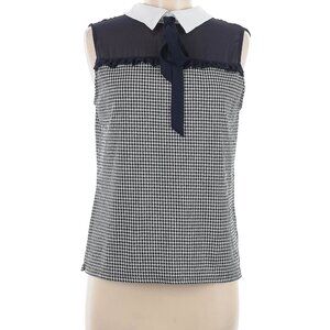 NWOT CeCe bow houndstooth navy top, Small